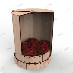 فایل برش لیزر جعبه گل چرخشی شراره