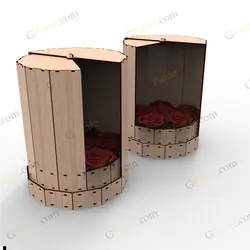 فایل برش لیزر جعبه گل چرخشی شراره