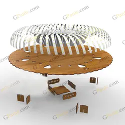 طرح لیزر لامپ LED دست ساز دونات دبل