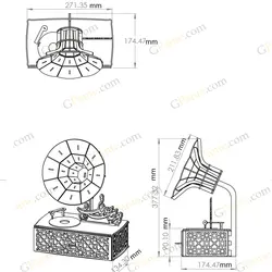 طرح برش لیزر جعبه هدیه گرامافون2