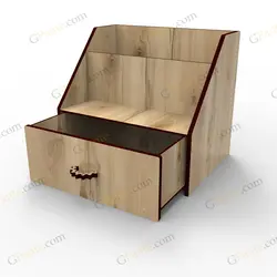 طرح لیزر استند لوازم ارایشی شخصی میپل