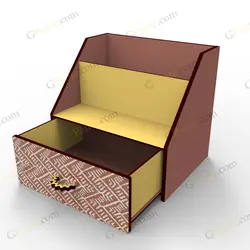 طرح لیزر استند لوازم ارایشی شخصی میپل