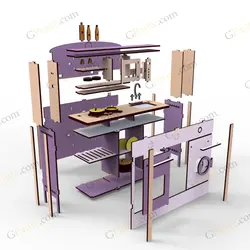 طرح لیزر بازی ماکت اشپز خانه سیتا