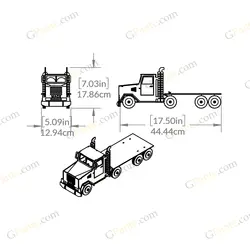 طرح لیزر ماکت سه بعدی کامیون ماک MACK