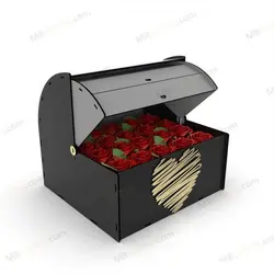 طرح لیزر جعبه گل و هدیه ولنتاین