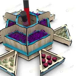 طرح برش لیزر باکس هدیه ملکه