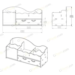 طرح برش لیزر استند ارایشی شخصی کیت کت