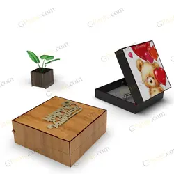 طرح لیزر باکس گل مانی