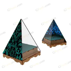 طرح لیزر باکس گل رز جاویدان هرمی