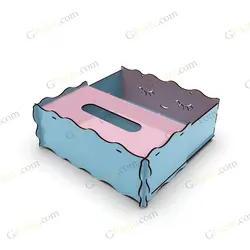 طرح لیزر جعبه دستمال کیت کت ۲۰۰ برگ