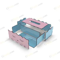 طرح لیزر جعبه دستمال کیت کت ۲۰۰ برگ