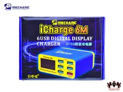 شارژر هاب و تستر 6 پورت فست مکانیک - 6PORT USB INTELLIGENT FAST LIGHTNING I CHARGE 6M MECHANIC