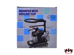 پایه نگهدارنده هویه دارای ذره بین و گیره برد و LED مدل TE803