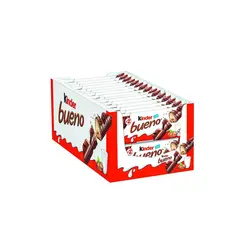 شکلات کیندر بوینو با ویفر و کرم و فندق دار بسته 30 عددی Kinder Bueno