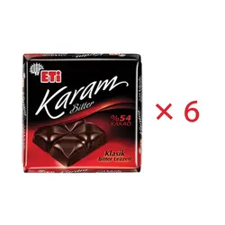 شکلات تلخ 54 درصد 6 عددی اتی Eti