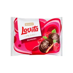 بیسکویت با ژله تمشک 420 گرم لوویتا Roshen Lavita