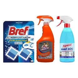 پکیج سرویس بهداشتی(اسپری تمیز کننده، اسپری تمیز کننده شیرآلات، خوشبو کننده توالت)