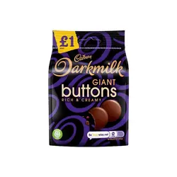 شکلات کیسه ای دارک میلک دکمه ای کدبری 90 گرمی Cadbury Darkmilk