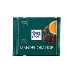 شکلات با تکه های بادام و پرتقال ریتر اسپورت 100 گرم Ritter Sport