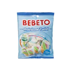 پاستیل مارشمالو پیچی رنگارنگ 60 گرمی ببتو Bebeto