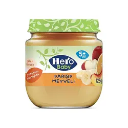پوره مخلوط میوه سیب و موز و پرتقال و زردآلو 125 گرم هرو بیبی herobaby