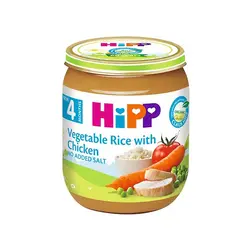 سوپ سبزیجات هویج ، لوبیا ، گوجه فرنگی و برنج , مرغ هیپ 125 گرمی Hipp