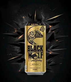 نوشابه انرژی زا بلک ولف 500 میلی گلد Black Wolf Gold