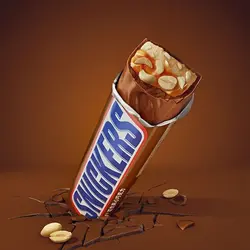 شکلات اسنیکرز با مغز کارامل و بادام زمینی 50 گرمی Snickers