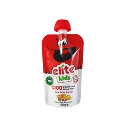 پوره میوه ارگانیک موز توت فرنگی سیب خربزه 110 گرم Elite Kids