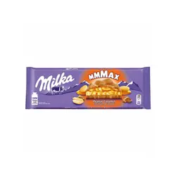 تابلت شکلات شیری با مغز کارامل و بادام زمینی 300 گرمی میلکا مکس Milka Mmmax Peanut Caramel