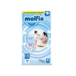 پوشک چسبی مولفیکس بسته 78 عددی سایز 5 Molfix