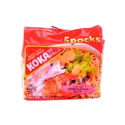 نودل با طعم خرچنگ کوکا 5 عددی 425 گرم Koka