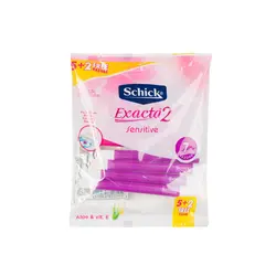 تیغ اصلاح زنانه 2 تیغه پوست حساس 7 عددی Schiek Exacta 2