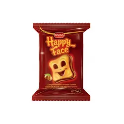 بیسکوییت ساندویچی با کرم شکلات فندقی 24 عددی Happy face