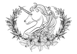 رنگ آمیزی بزرگسالان طرح تک شاخ کد 0029