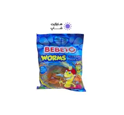 پاستیل ببتو مدل مار Worms وزن 80 گرم بسته 10 عددی
