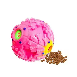 توپ پلاستیکی جغجغه ای حیوانات با مخزن غذای تشویقی ابعاد 7cm