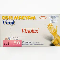 دستکش وینیل وینولکس رز مریم سایز بزرگ 50 عددی