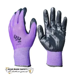 دستکش کار کف مواد نیتریل بنفش پایا کد 77