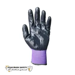 دستکش کار کف مواد نیتریل بنفش پایا کد 77