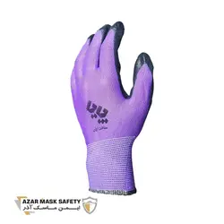 دستکش کار کف مواد نیتریل بنفش پایا کد 77