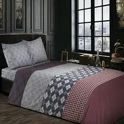 ست لحاف دونفره چهار تکه طرح پازل 180*200 - اینترزیست