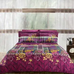 نیم ست ملحفه یکنفره عرض120ساتن طرح کریستال - اینترزیست