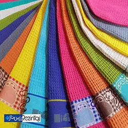 دستمال حوله ای چاپی رنگ آبی روشن