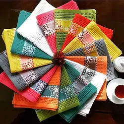 دستمال حوله ای چاپی رنگ آبی روشن