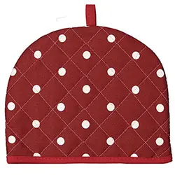 روقوری کتان رزین تاژ طرح خالدار قرمز