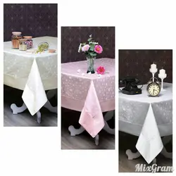 رومیزی حاشیه دار 4نفره مربع 150*150 مینا کرم