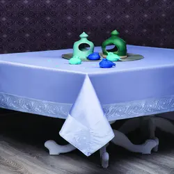 رومیزی حاشیه دار 6 نفره مستطیل 180*150 ترمه طوسی