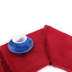 رومیزی ژاگارد 4نفره مربع 150*150 رمانس زرشکی