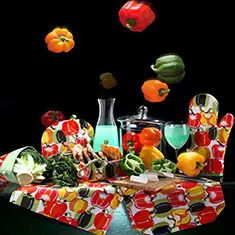 سبدنان کتان رزین تاژ طرح فلفل دلمه